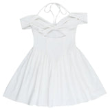 Bonnyshow  White Halter Backless Pleated Evening Party Dress Women 2025 Slim Bodycon Elegant Sexy Dress Mini Summer Dress Vestidos