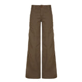 Bonnyshow  Basic Aesthetic Casual Slim Denim Pants Low Waisted Fashion Y2K Jeans Streetwear Button Pockets Cotton Bottoms