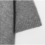 Bonnyshow  Women's Casual Knit Tops Chic Short Sleeve Pure Wool Lightweight Loose Fit Simple Shirts 2025 Fashion Summer Commute Lady Outfit