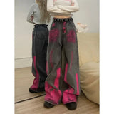 Bonnyshow Trashy Y2k Grunge Jeans Women Punk Streetwear Oversized Denim Pants Harajuku Gothic Korean Fashion Trousers Graffiti Kpop