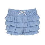 Bonnyshow  Sweet Girls Plaid Bow Cake Skirts Shorts Summer New Chic Beach Style Casual Low Waist Slimming Mini Shorts for Women