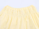 Bonnyshow  New 2025 Elastic High Waist Embroidered Shorts Women Yellow Holiday Casual Summer pantalones cortos