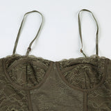 Bonnyshow  Fashion Lace Bust Suspenders with Detachable Straps Women Sexy Backless Tank Top Summer Beach Vacation Vest y2k Clothes