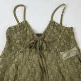 Bonnyshow  Lace Patchwork Lace-up Irregular Camisole Retro Casual Fold Basic Sexy 90s Streetwear Clothings Y2k Summer Outfits