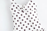 Bonnyshow  Elegant Women Polka Dot Short Dress Sleeveless Sweetheart Neck Pleated Hem A-line Dresses Summer Lady Chic Party Vestidos