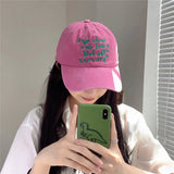 Bonnyshow Letter Embroidery Baseball Cap for Women Y2K Summer Girls Hip-hop Sun Hat Retro Washed Cotton Lady Snapback Caps