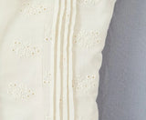 Bonnyshow  Retro Beige Hollow Out Embroidery Mini Dress Sweet Girl Short Sleeve A-line Slim Summer Dresses Holiday Robe