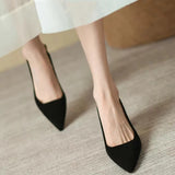 Bonnyshow  Black Sandals Women Summer New Fashion Women's Pointed Square Heel Sandals Pumps Women Shoes Office Dress Shoes Sexy High Shoes