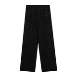 Bonnyshow Y2k Black Polka Dot Jeans Women Vintage High Waist Loose Wide Leg Pants Korean Streetwear Fashion Casual Straight Trousers