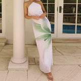 Bonnyshow  Women Cross Halter Neck Maxi Dress Backless Floral Boho Long Dress Summer Elegant Mermaid Vacation Sundress