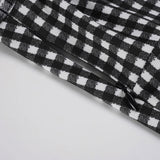 Bonnyshow  Fashion Slim Fit Square Neck Camisole Dresses Summer Plaid A-Line Sweet Cute Basic Causal Blouses