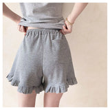 Bonnyshow High Quality Shorts Women Girlish Casual Ruffles Design Summer Lovely High Waist New Korean Style Age-Reducing Gentle Loose