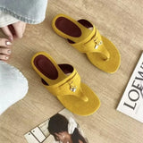 Bonnyshow  Summer New Fashion Versatile Flat Toe Flip-flops Women's Outdoor Holiday Beach Shoes Casual Sandals