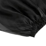Bonnyshow  Black Mesh See Through A-line Skirt Women Streetwear Fashion Elastic Waist Maxi Skirts Summer Simple Casual Sexy Long Skirt New