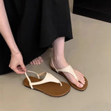 Bonnyshow  Summer Clip Toe Women Gladiator Sandals Casual Beach Vacation Shoes Ladies Elegant Dress Flats Sandalias