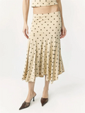 Bonnyshow  Polka Dot Y2K Skirt 2 Piece Set Women's Sleeveless Tank Top Fashion Irregular A-Line Skirt Slim Suit Summer Casual Outfit
