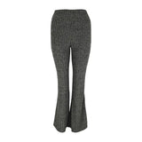 Bonnyshow New Women Casual Trousers Fashion Autumn Streetwear Basic Straight Slim Pants Lady Sexy Solid Simple Versatile Knitted Trousers