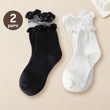 Bonnyshow 2/5 Pairs Women Princess Lace Socks Vintage Ladies Girl Ruffle Ankle Princess Ladies Cute Socks With Lace Pile Female Socks