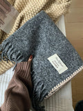 Bonnyshow Korean Cashmere Scarf Women Winter Warmth Tassel Shawl Neck Warmer Long Patchwork Thickened Scarf New Year Accessories Gift