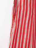 Bonnyshow  SummerRed Striped Long Skirt Women Zipper High Waist Loose Simple Midi Skirts Streetwear Fashion Casual A-line Faldas 2025 New