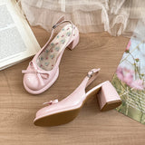 Bonnyshow  Summer Cover Toe Women Sandals Fashion Thick Heel Singbacks Mules Shoes Ladies Outdoor Gladiator Sandalias