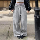 Bonnyshow Baggy Women Grey Sweatpants Oversized Korean Fashion Jogger Basic Pants Men Hip Hop Streetwear Casual Harajuku Trousers