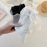 Bonnyshow Lolita Bow Lace Socks for Girls Japanese Black White Ruffle JK Sock Women Summer Soft Cotton Thin Middle Tube Socks