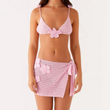 Bonnyshow  Women Crochet Knit Skirt Set Sexy Halter Tank Top Mini Skirt Y2K Hollow Out 2 Piece Cover Up Vacation Beachwear