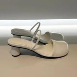 Bonnyshow  New High Heels Women Slippers Chunky Mules Shoes 2025 Trend Slingabck Sandals Summer Designer Sexy Woman Pumps Zapatillas Mujer