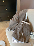 Bonnyshow  Coffee Linen Skirt Set Sleeveless Top Vest Short Skirts Summer New Fashion High End Casual Commuting Two Piece Set Women Outfits