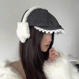 Bonnyshow Star Fluffy Ear Muffs Earplugs Cold Protection Woman Ear Cover Solid Plush Earmuffs Warm Headphones Girl Accessories Gifts