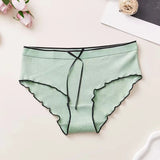 Bonnyshow Solid Color Sexy Women's Panties Cotton Comfortable Women's Underwear Home Erotic Soft Female Lingerie Seamless Underpants