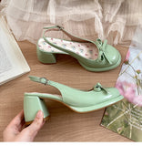 Bonnyshow  Summer Cover Toe Women Sandals Fashion Thick Heel Singbacks Mules Shoes Ladies Outdoor Gladiator Sandalias