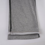 Bonnyshow  Grey Loose Straight Sweatpants Streetwear y2k Lace-up Low Rise Side Striped Stitching Casual Pants Women Harajuku Capris