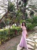 Bonnyshow  Women's Purple/Apricot Casual Flower Long Dress Sleeveless French Elegant Aesthetic 2000s Party A-line Dress Clothing 2025
