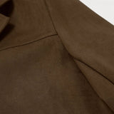 Bonnyshow  Women's Vintage Solid Suede Jacket Coat Turndown Collar Single Breasted Long Sleeve Outerwear Autumn Streetwear Fashion Jackets