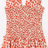 Bonnyshow  women's fashionable slim fit printed deep V-neck waist cinched floral sleeveless temperament summer new dress