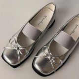 Bonnyshow  Designer Spring Women Mary Jane Shoes Fashion Square Toe Ladies Comfort Soft Sole Flats Women's Comfort Ballerinas Shoes