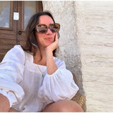 Bonnyshow  Cotton Lined Women 's Shorts Suit Solid Square Collar Full Sleeve Shirts Elastic Waist Short Pants Female Sets Summer Beachwears