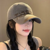 Bonnyshow Punk Letter Baseball Cap for Women Streetwear Vintage Print Snapback Hat Summer Adjustable Duck Tongue Caps