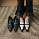 Bonnyshow  New Summer Style Fashionable Comfortable Wear-resistant Belt Buckle Thick Heel Medium Pointed Matching Women's Single Shoes
