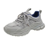 Bonnyshow  Spring Autumn New Women's Mesh Shoes Breathable thick soled non slip footwear Fashion white sneakers casual comfort ladies shoes
