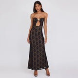 Bonnyshow Hollow Out Lace Sexy Maxi Dresses For Women Off-shoulder Strapless Outfits Backless Bodycon Y2K Sexy Party Long Dress