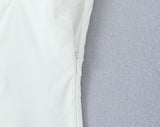 Bonnyshow  Sexy Spaghetti Straps Elegant White Dress Women Lace Up Bandage Back V Neck A-line Evening Party Dresses Midi Robe