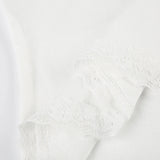 Bonnyshow  Fashion Solid Lace Spliced Simple All-Match Women Camisole Tops Basic Slim Fit Fake 2 Piece Blouses