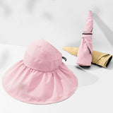 Bonnyshow Summer Women Sun Hat Wide Brim Empty Top Fisherman Cap for Female Lady Outdoor Sunshade Bucket Hats Foldable Panama Caps