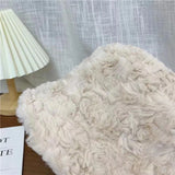 Bonnyshow Faux Fur Bucket Hat for Women Winter Thick Plush Girls Fisherman Cap Korean Solid Color Warm Fluffy Sun Visor Panama Caps