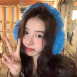 Bonnyshow Solid Plush Earmuffs Korean Outdoor Cycling Cold Proof Y2k Fluffy Ear Muffs Ear Protection Winter Headphones Ear Warmerss ladies