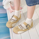 Bonnyshow  New Women Flat Marie Janes Shoes Designer Sandals Casual Loafers Woman SneakersSummer Shallow Trend Dress Sandalias Mujer