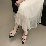 Bonnyshow  Luxury Crystal Flower Wedges Slippers Women Fashion Pointed Toe Backless Slides Sandals Designer Shoes Elegant Party Dress Shoes